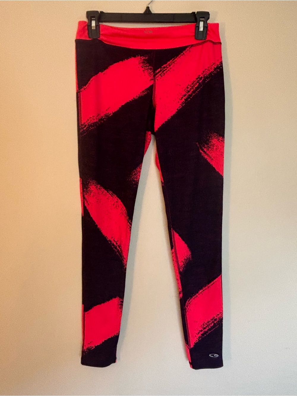 Champion Girls' Black & Red Brushstroke Leggings